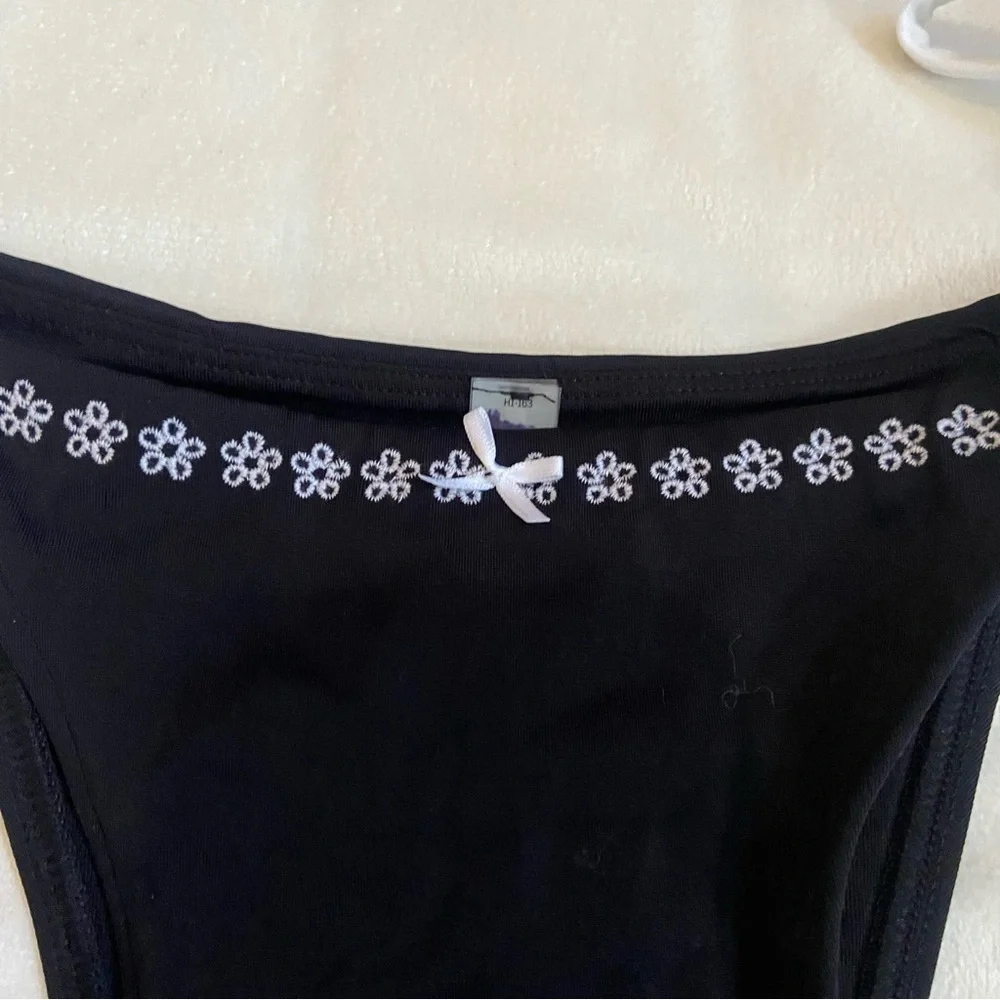 New! Frankie’s Bikinis x PINK itsy Black Bikini Bottom 1522